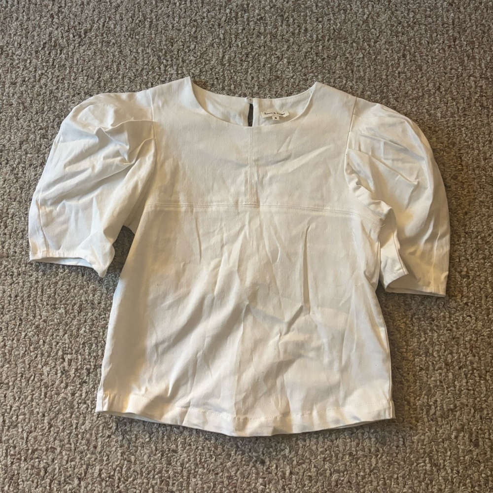 White Puff Sleeve Top